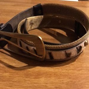 Beautiful Ladies Black Genuine Leather Belt Made in Italy Size L